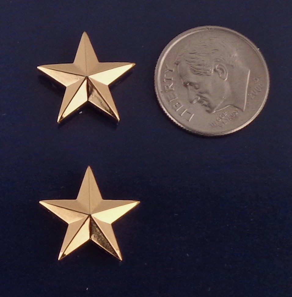 1 Star 5/8″ Gold Collar Pins police deputy chief sheriff