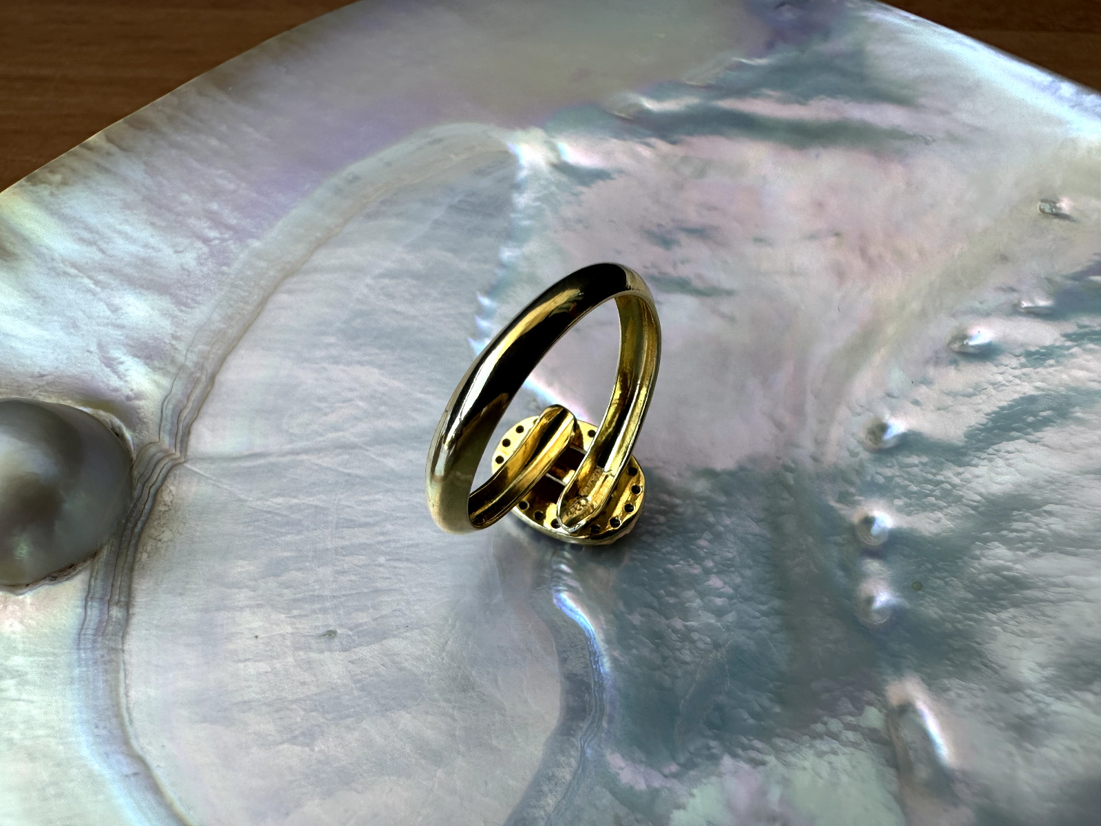 925 Silver Ring with Mediterranean Red Coral CZ “Spool”