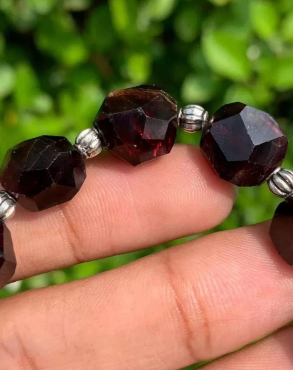 Top Quality Gemstone Raw Red Almandine Garnet Beautiful Bracelet Handmade