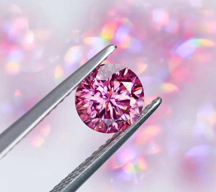 Excellent Cut 2.00 CT Pink Round Cut Lab Grown CVD Diamond Loose VVS1 Certified