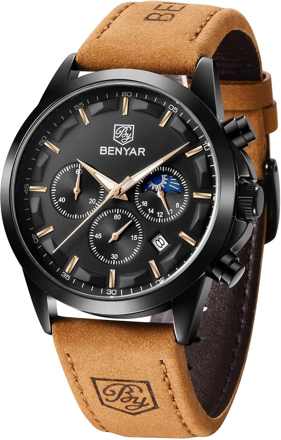 Stylish Men’s Black Dial Chronograph Watch – Bracelet for Casual & Business Wear