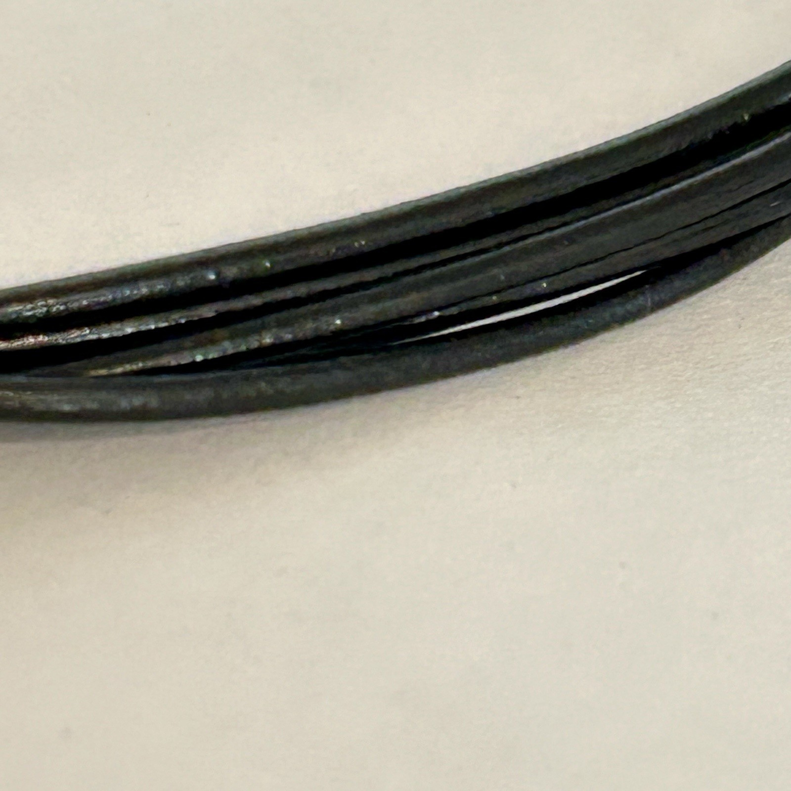 Silpada Multi-Strand Black Leather Cord Necklace with Faceted Crystal Drop 925