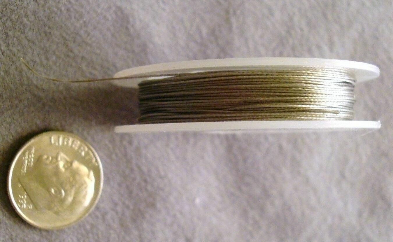32 Ft tiger tail nylon coated stainless beading wire .015″ 0.38mm 28 ga. TT105