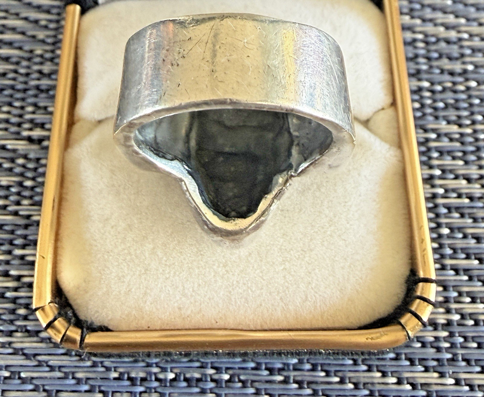 Vintage Sterling Silver Skull Ring Sz 7 1/4″ Biker Goth Style 16.3g