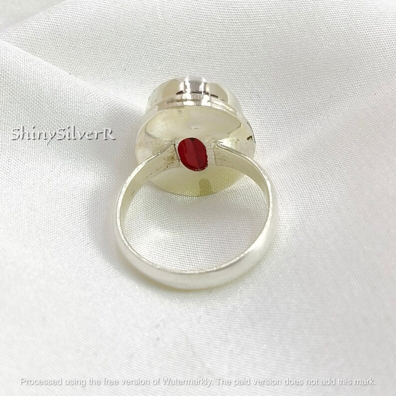 Boho Garnet Ring 925 Sterling Silver, January Birthstone Jewelry, HandmaAll size