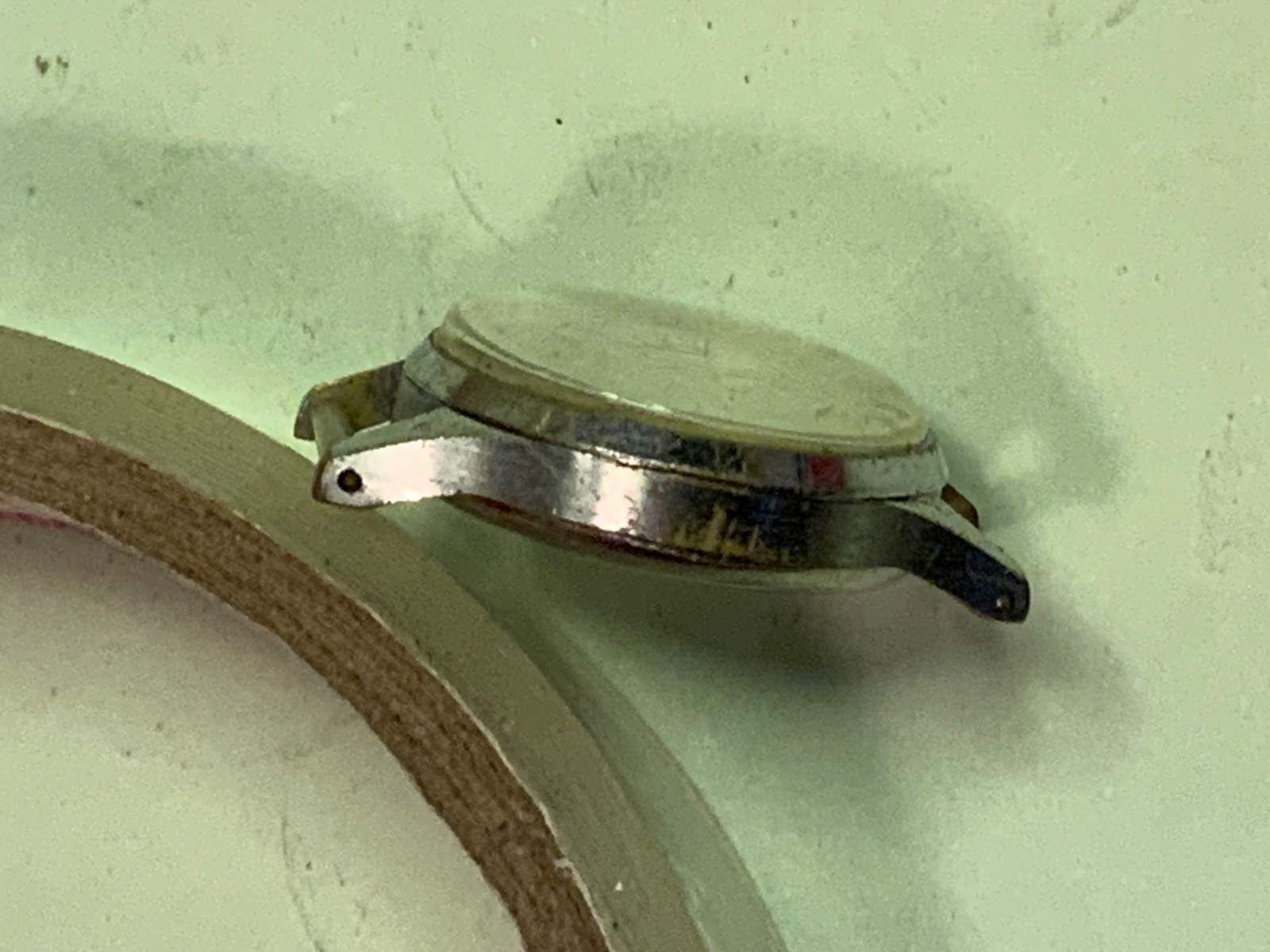 sully watch swiss made fond acier inoxydable 0669 ANCRE 15 RUBIS & baby handRARE