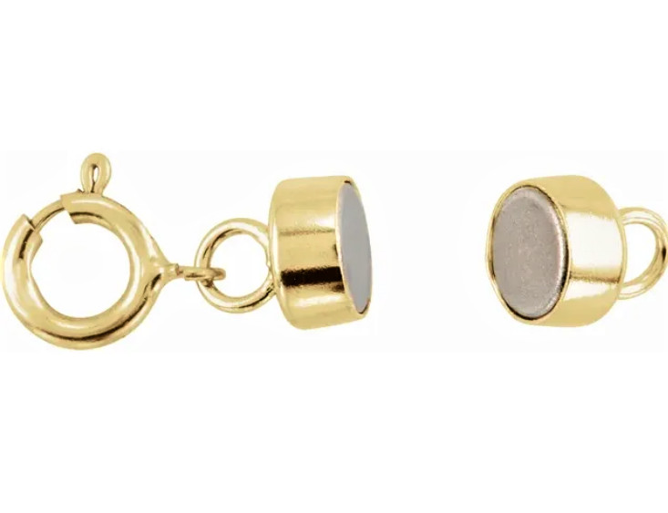 4.5mm 14k MAGNETIC CLASP Converter Yellow Gold Chain 1/2″ Extender Spring Ring