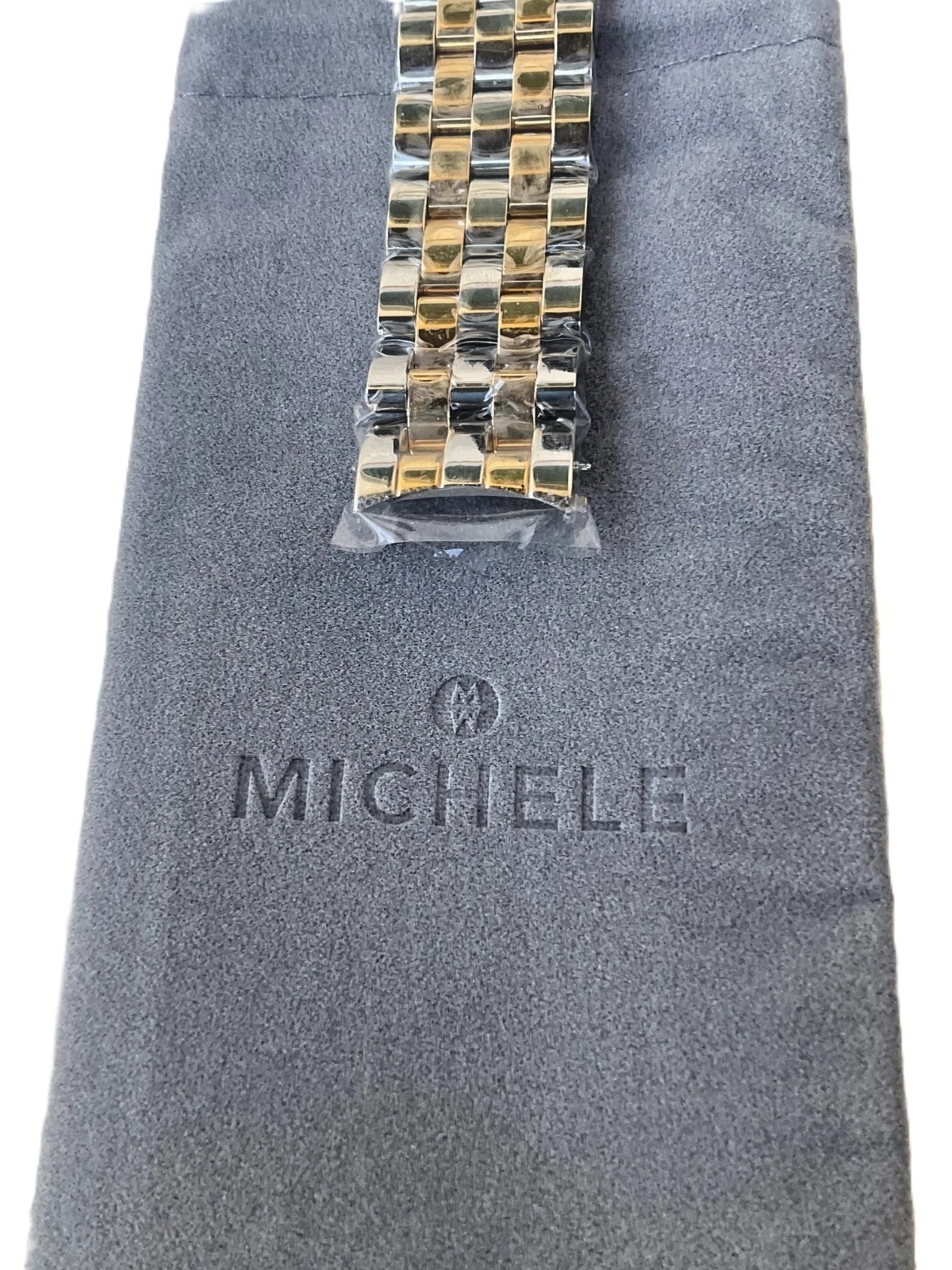 MICHELE LADIES SPORT SAIL 20mm 18K Two Tone WATCH BRACELET MS20CX285048 $400.