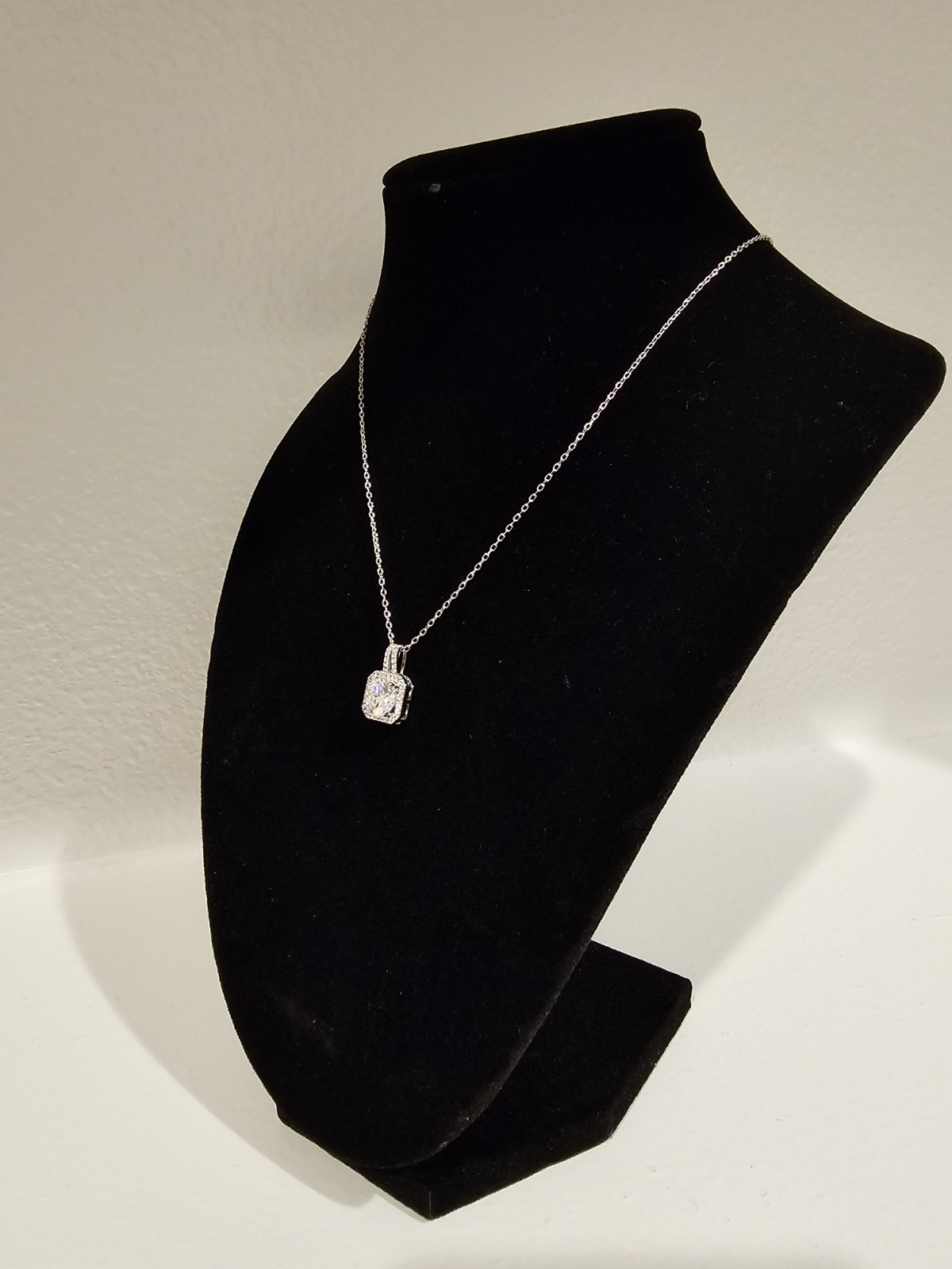 2 Carat Moissanite Solitaire Pendant White Gold Plated Over Brass