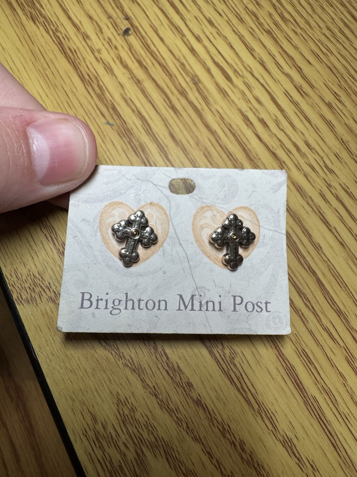 Brighton mini post NWT Silver Cross earrings