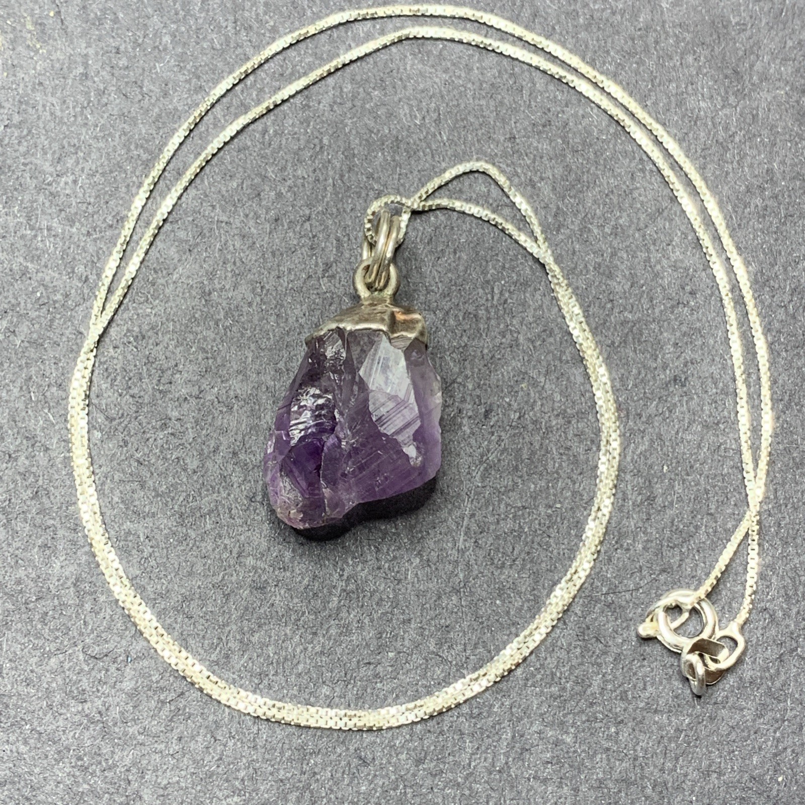 STERLING SILVER 925 Lot Necklace Pendant SS38 Amyethest Bohemian Hippie Crystal