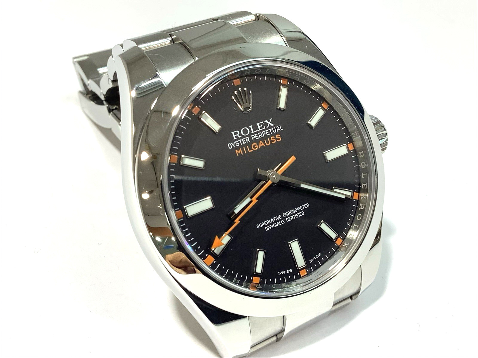 ROLEX 116400 Oyster Perpetual Milgauss 40mm S/S Black Dial Automatic Watch VGC+