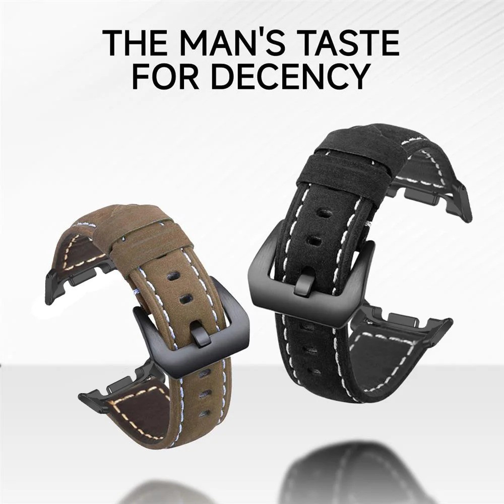 Leather Watch Band for Samsung Galaxy Watch 8/8 Classic 40 44 46 47mm Ultra 2025