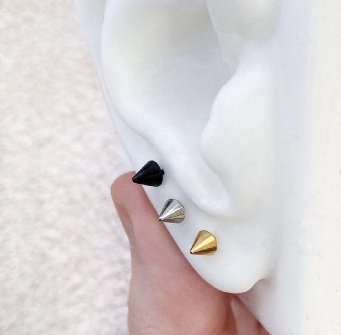 Spike Stud Earrings. Gold, Silver, or Black.