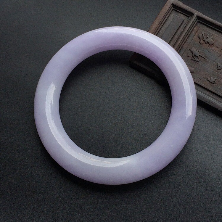 Certified Burma Natural Burmese Purple Jade Jadeite Round Bracelets Bangle