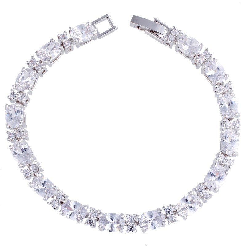 White Gold Finish Created Diamond Classic Bracelet Free Gift Box Included CRUISE