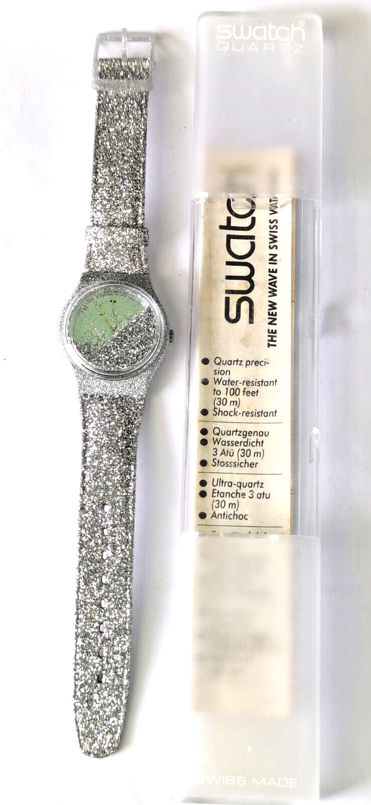 SWATCH GENT SPECIAL MILLE STELLE-GZ162-1999-NOT WORKING WHITEOUT BOX-NEW GLITTER