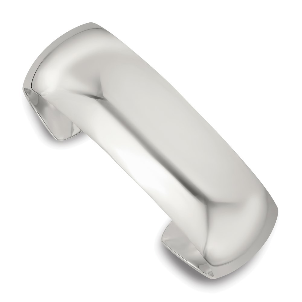 Sterling Silver Polished 20mm Domed Cuff Bangle