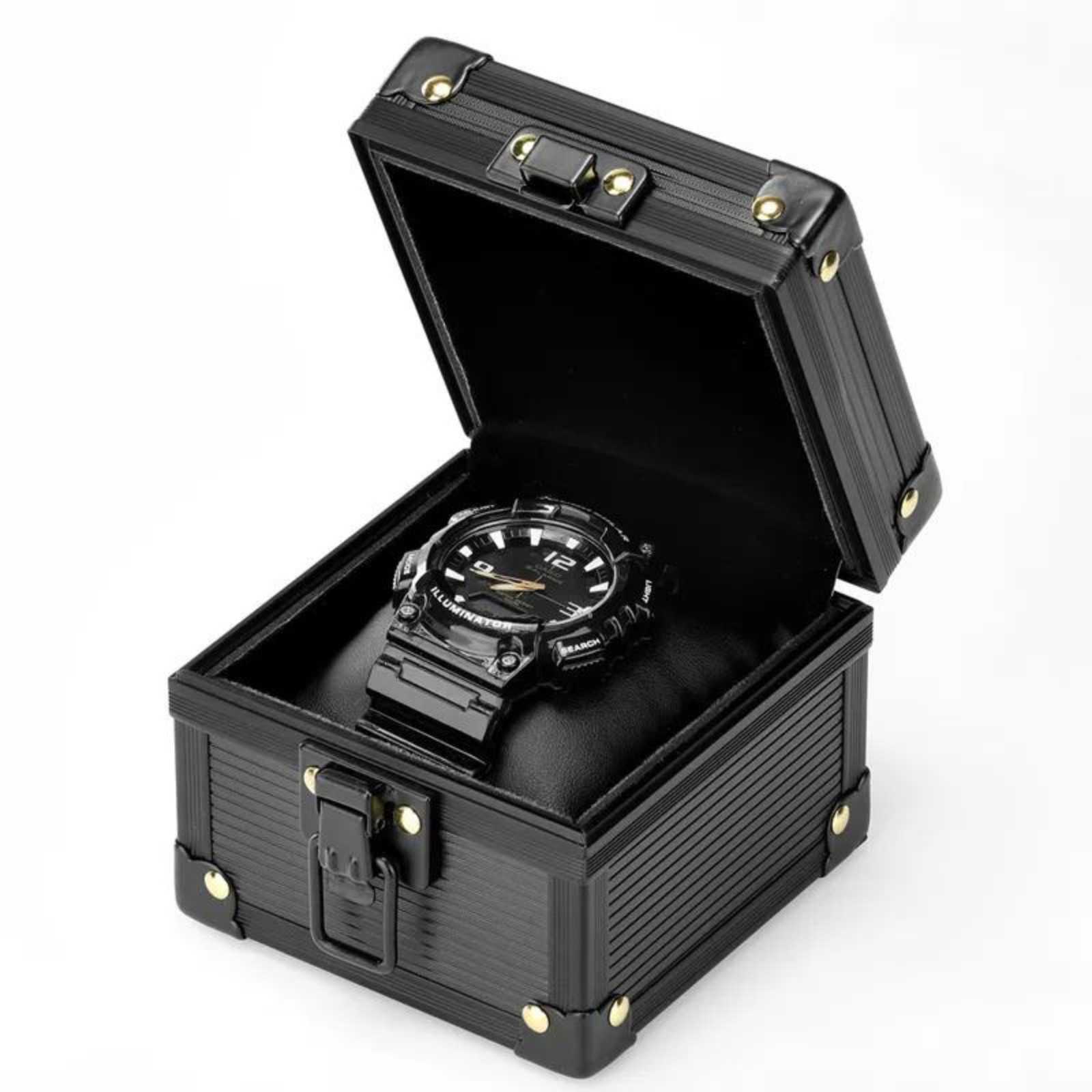 Watch Case for 24/18/10/5/1 Watches Collectors Display Aluminum Black Briefcase