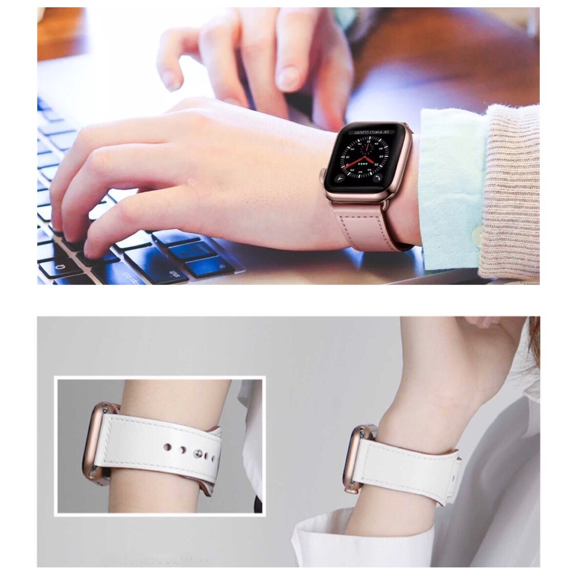 Genuine Leather Apple Watch Band For iWatch Series 8 7 6 5 4 38/40/41/42/44/45