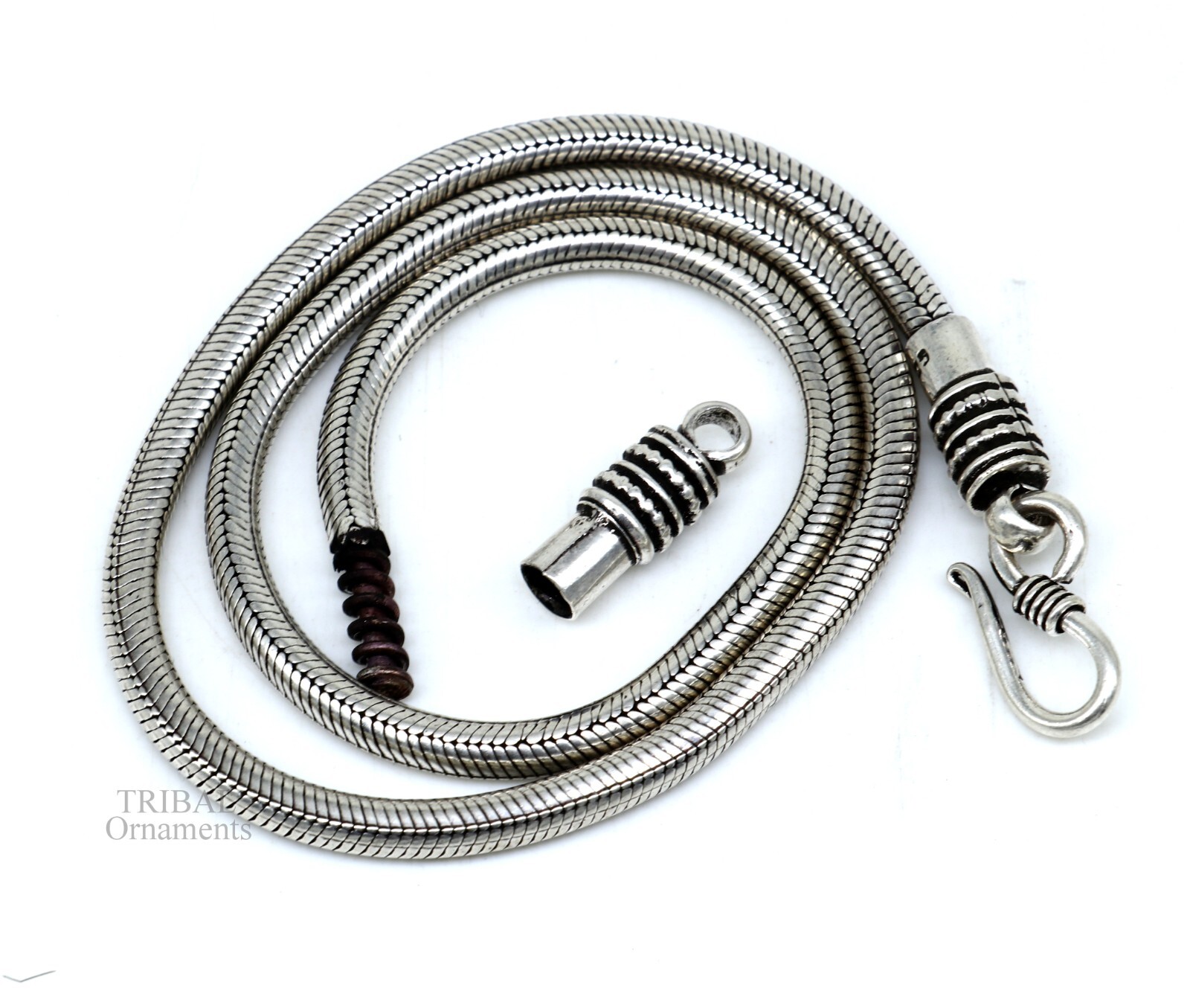 16″ TO 30″ 4 mm screw chain 925 sterling silver handmade snake chain ch158