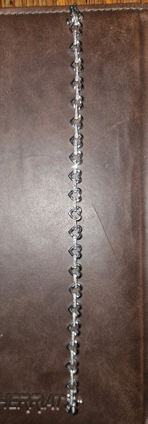 7 Inch, 6.3mm *105 NATURAL Diamonds* 1/10th Ctw. 925 Sterling Silver Bracelet