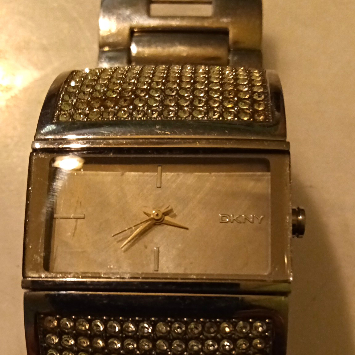 DKNY Women’s Quartz Analog Rectangle Watch Silver Stainless Bracelet 30m