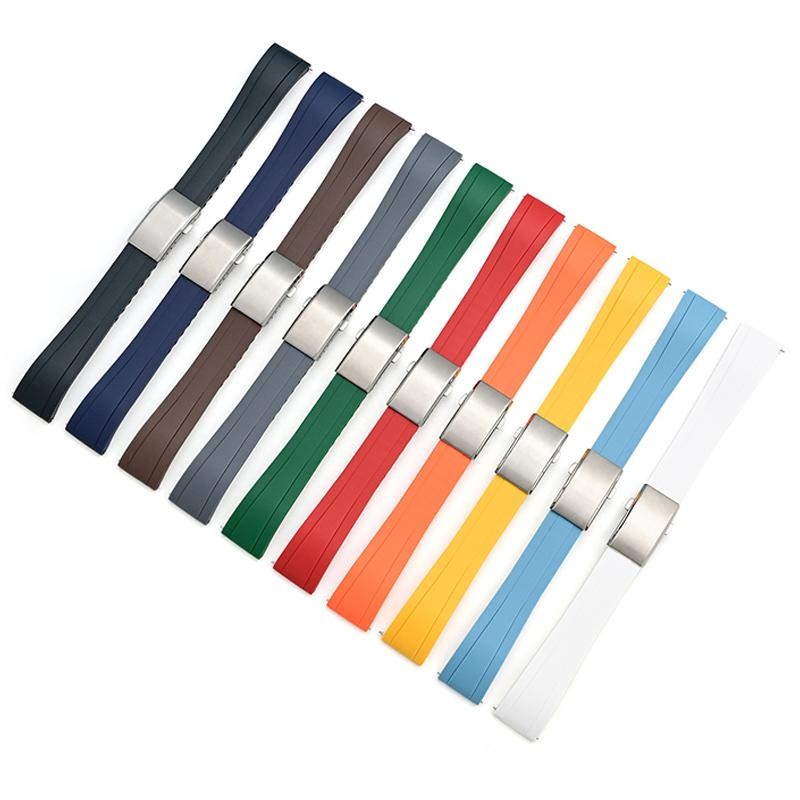 CTS Silicone Watch Strap 20mm 22mm Quick Release Butterfly Buckle Cut To Size