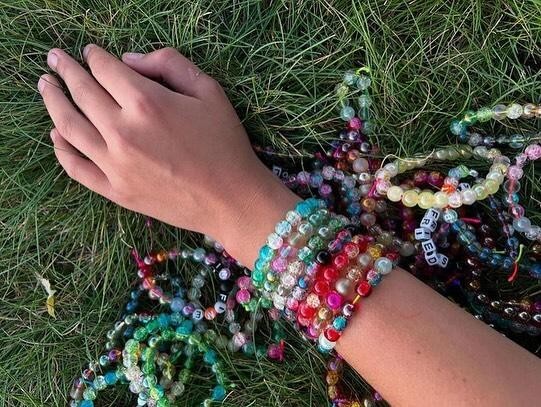 Handmade Bracelets, Glass Beads, Multicolor, Any color, One Size Fits All