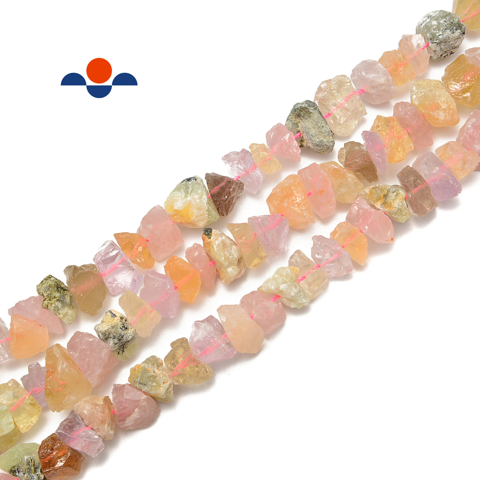 Mix Quartz Rough Nugget Chunks Center Drill Beads Approx 8x16mm 15.5″ Strand