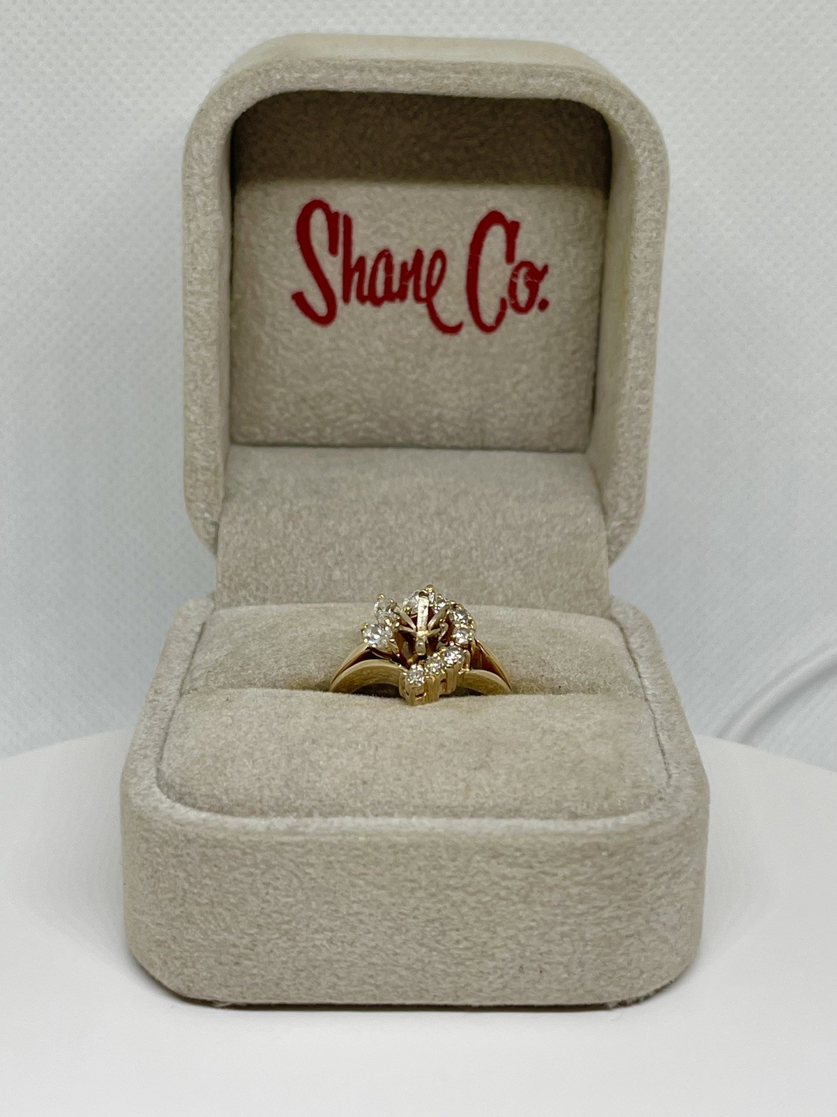 14k Yellow Gold 0.47 Ctw Semi mont Ring Diamonds,Size 5.5