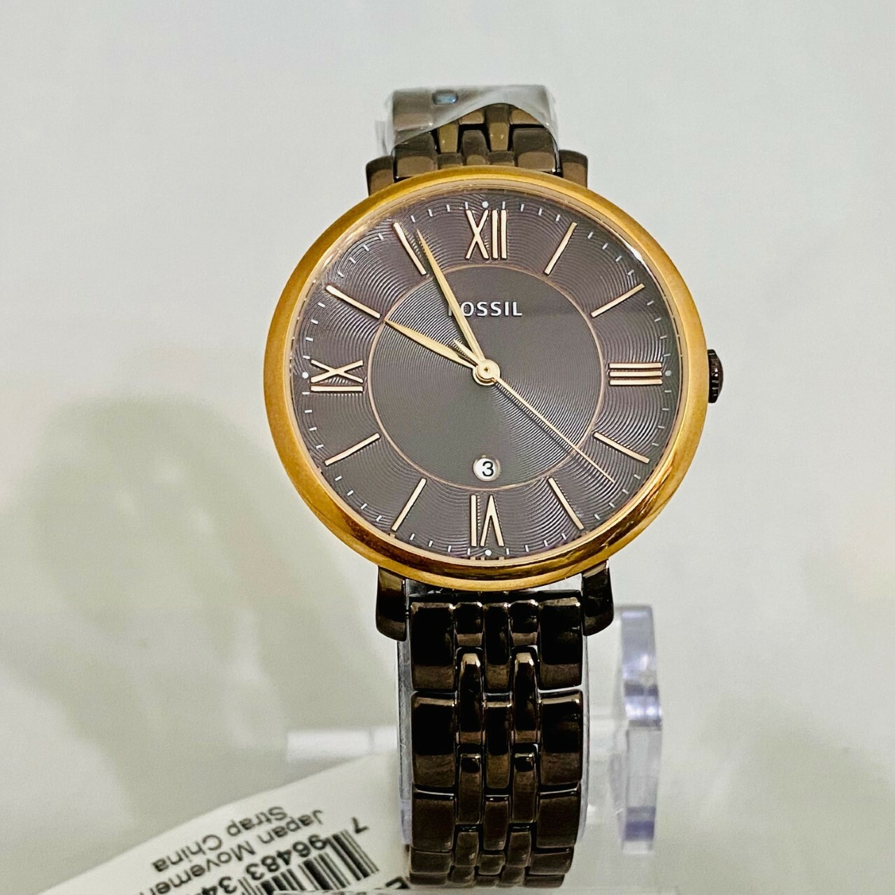 New Fossil ES4275 Jacqueline Brown Dial Date Brown Stainless Steel Women Watch