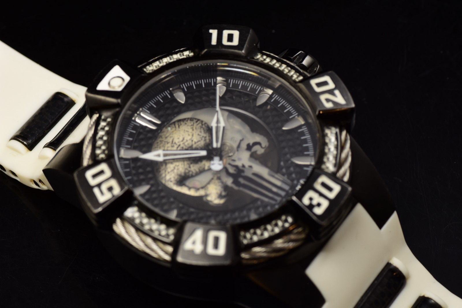 Invicta Men’s Aviator 48mm Multifunction Black Dial Purple Stainless Steel Watch