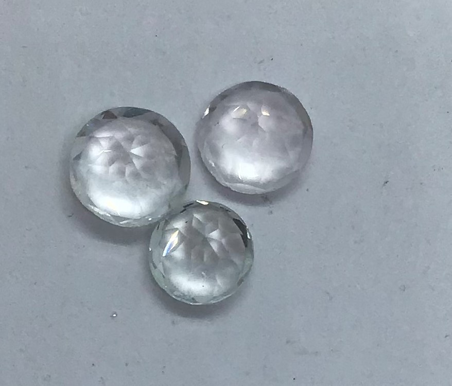 Round Cut Loose Gemstone AAA Natural White Topaz Faceted For Assorted Jewelry