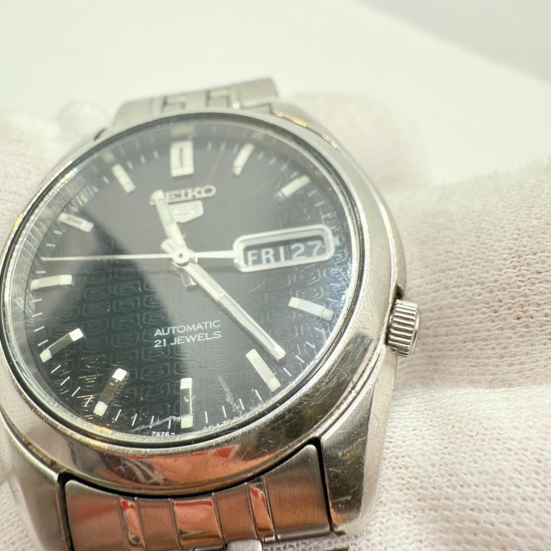 Working SEIKO 5 SNK361K1 Automatic Skeleton Wristwatch