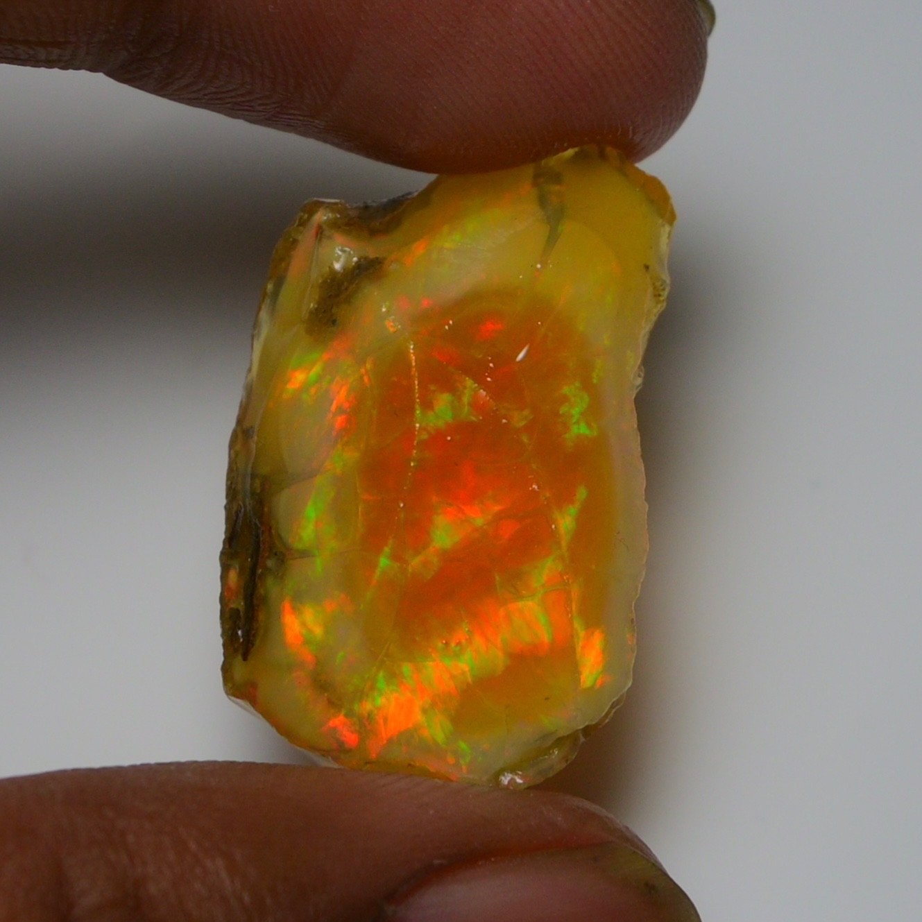 Ethiopian Oil Opal Specimen 22.50 cts Natural Rough Gemstone – Fire Opal Roug