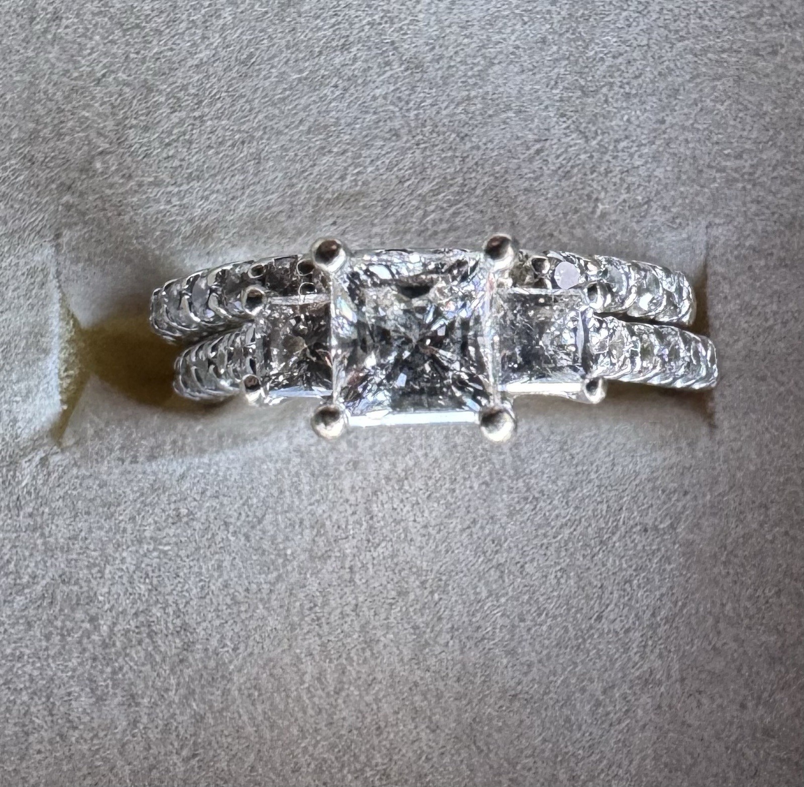 Zales 1.5 Ct T.W Diamond Bridal Set 14K Gold Wedding Ring Set