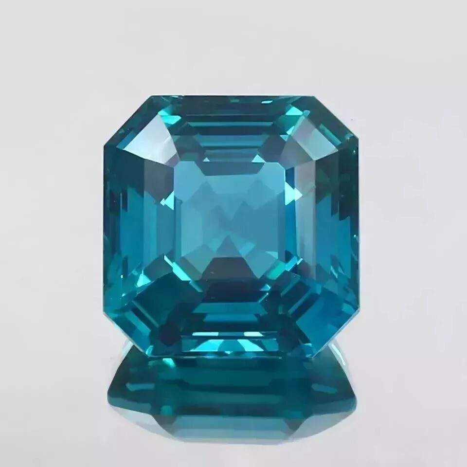 VVS Blue Green Sapphire Asscher Cut 10-12Ct Natural Certified Loose Gemstone