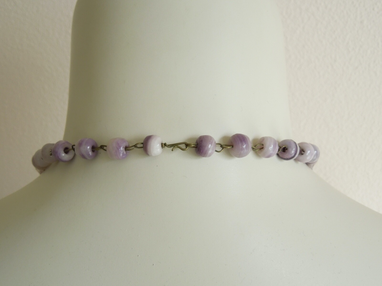 Vintage Necklace With Amethyst And Carved Pendant (Face) 67.1 G/65.5 CM