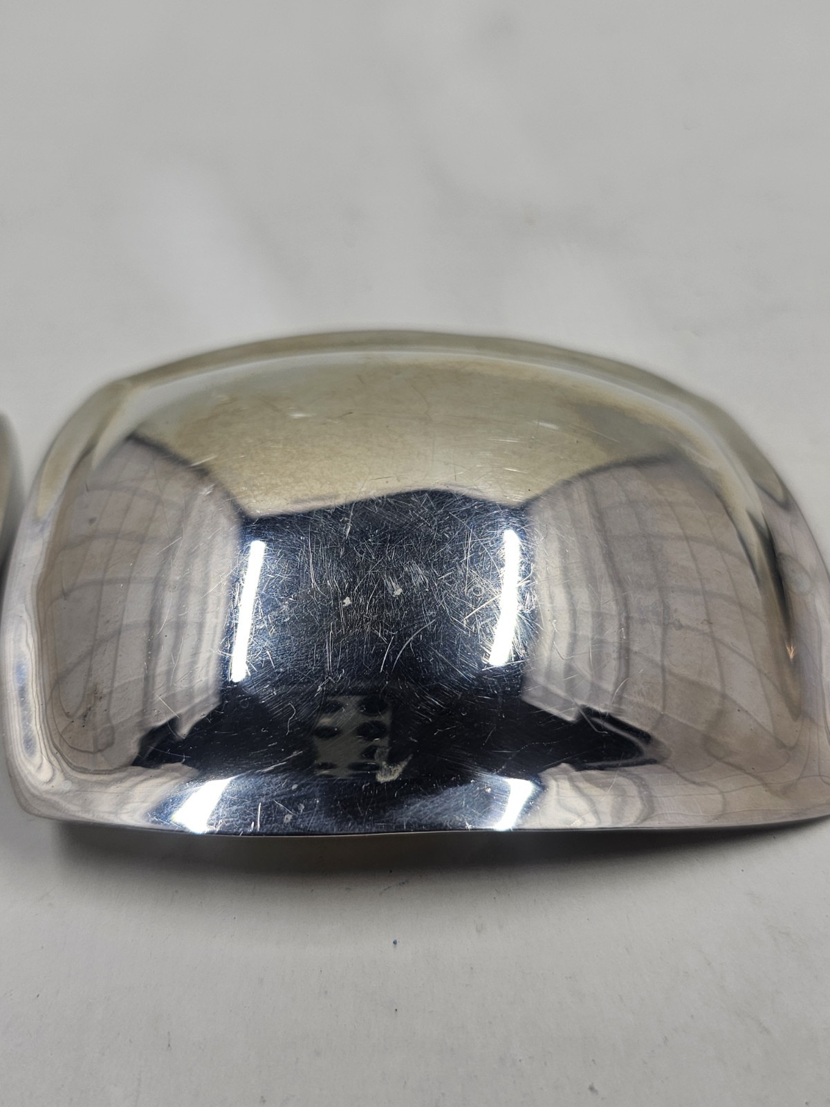 Audrey Schenk Signed Modernist Pewter Ashtray Set 3pc MCM