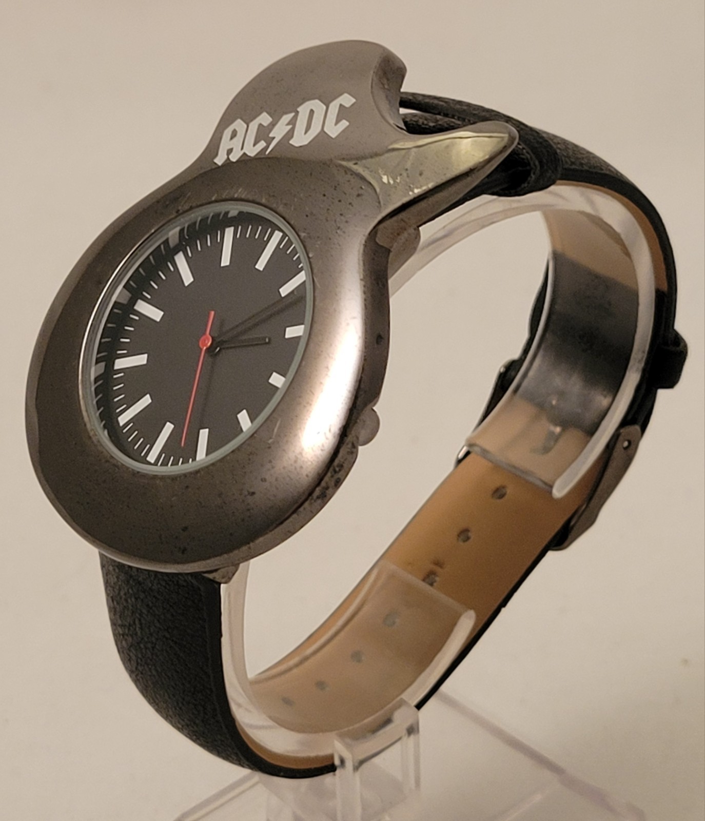 AC/DC Guitar Shaped Quartz Watch With Black Band – Working