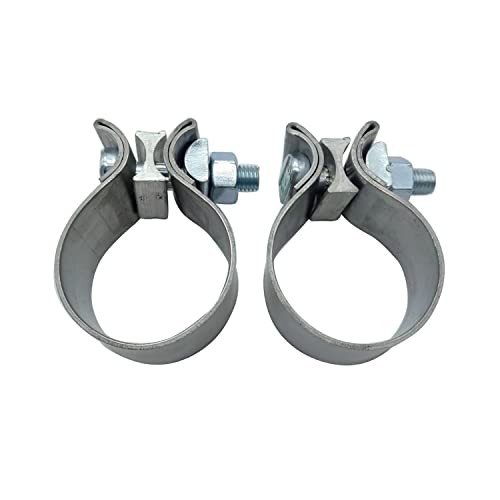1 Pair 2pcs SHLPDFM 2″ Stainless Steel T409 Narrow Band Exhaust Clamp Lap