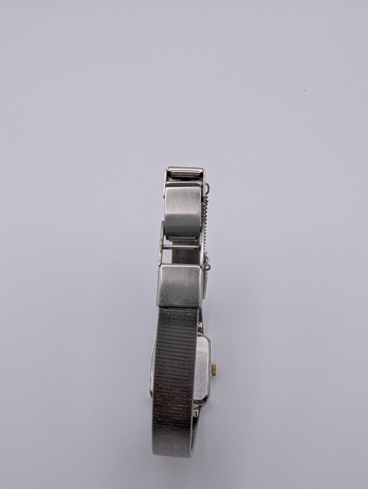 Vintage Pulsar V230-5390 Ladies Quartz Watch Rectangular Silver Gold Tone Untest