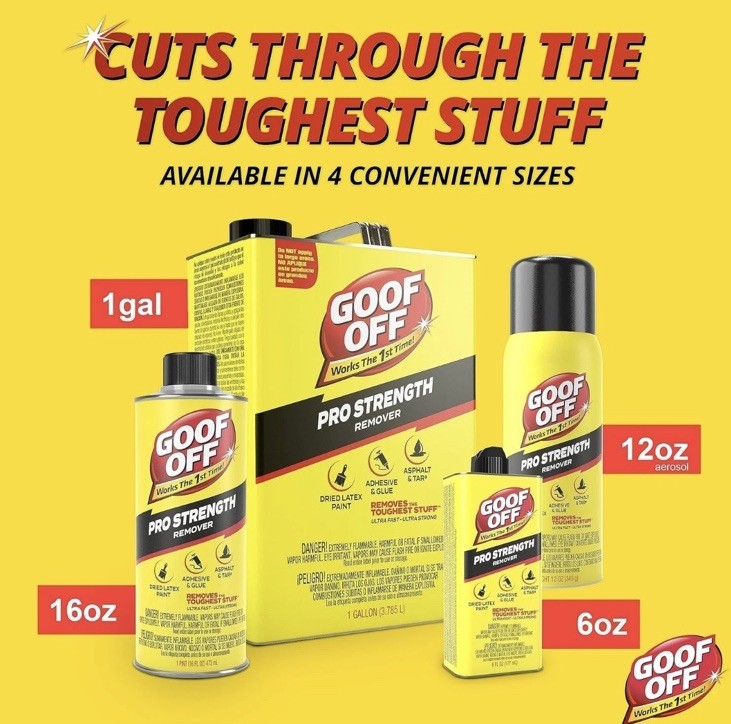 Goof Off FG653 Professional Strength Remover, Pourable 16 Fl Oz (Pack of 1)