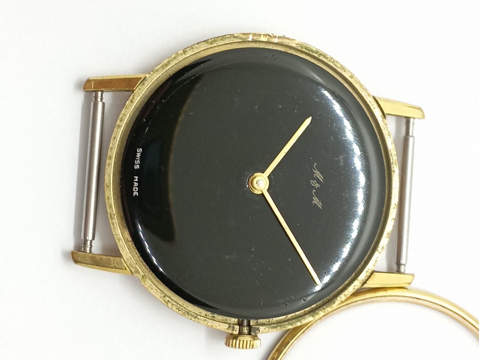 VTG Unique M&M Black Dial Gold Plated Cal. Peseux 7001 (ETA) 6mm. Thickness Work