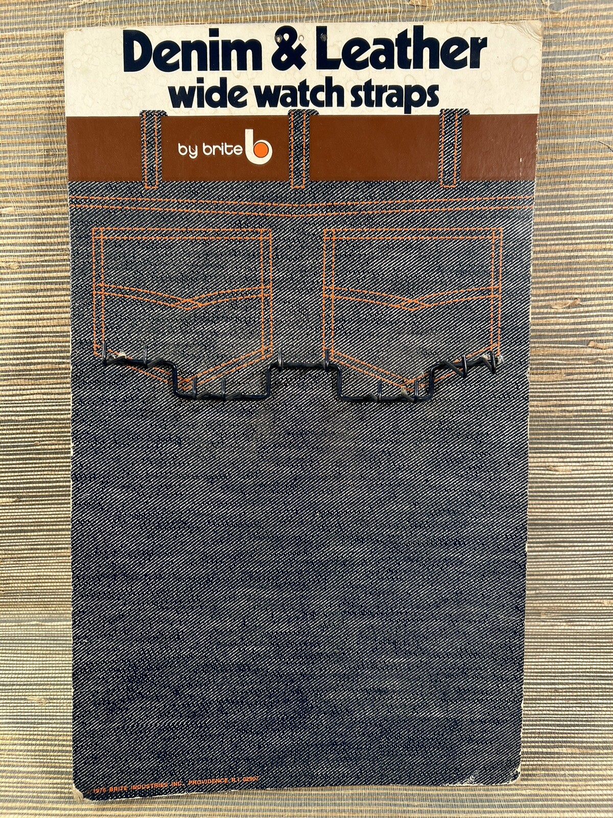Vintage 1975 Brite Denim & Leather Wide Watch Straps Counter Top Display