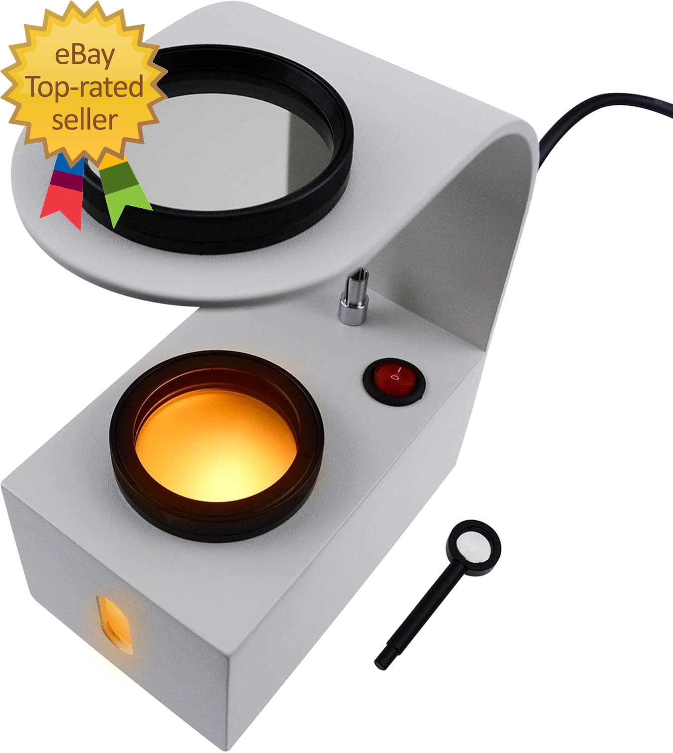 Polariscope LED Light with Glass Rotatable Filters Jewelry Polarizer Tester