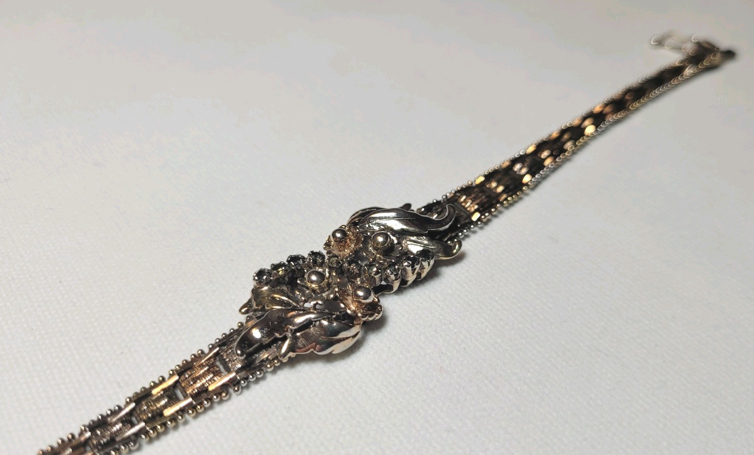 Vintage Sterling 925 ITALY MILOR Tri-Color 7.5″ Riccio Chain Bracelet 20.79gr