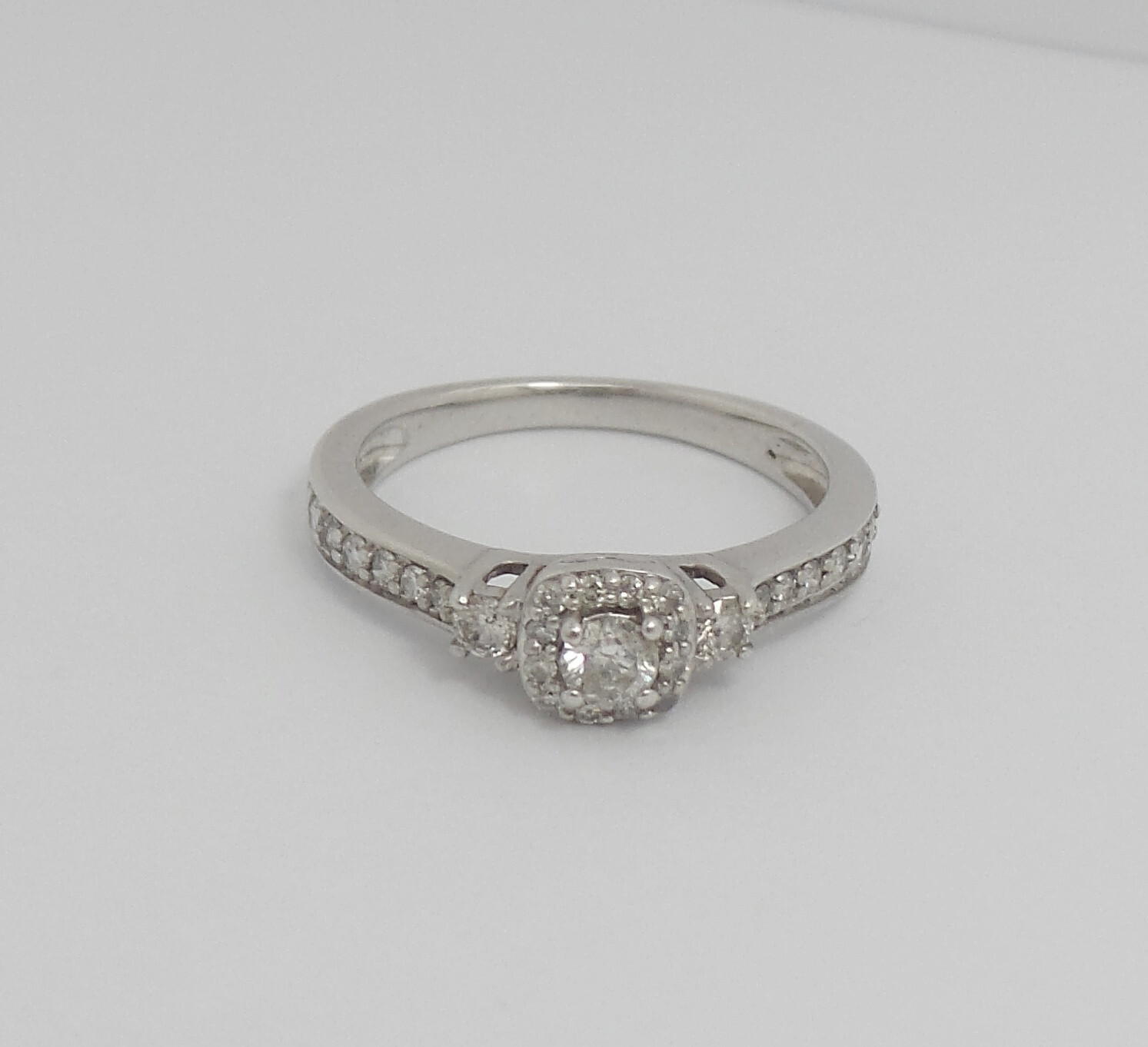 1/2CT Natural Diamond Anniversary Engagement Wedding Bridal Ring 10K White Gold