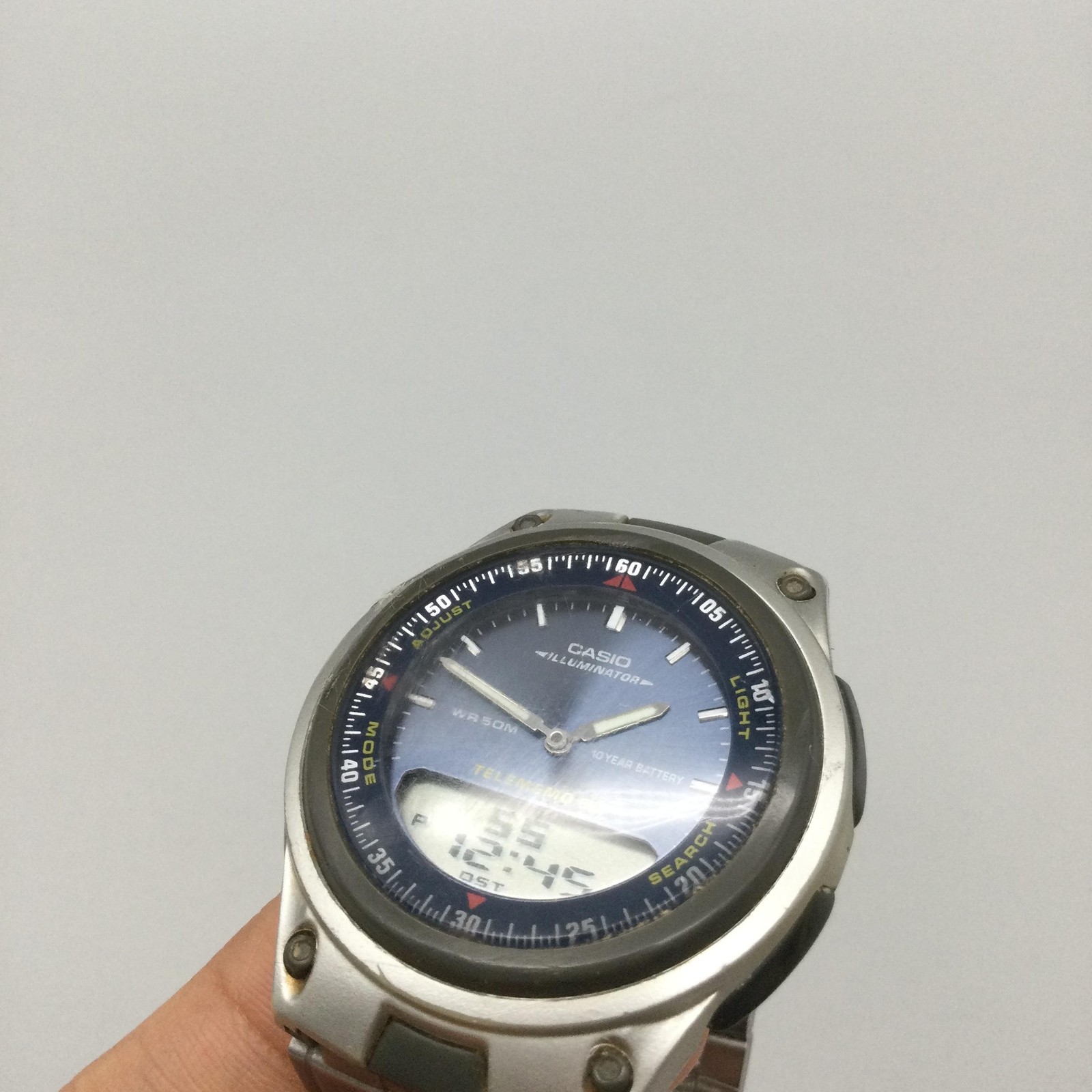 Casio Telememo 30 2747 AW-80 Mens Watch 40mm Blue Ana-Digi New Battery 7.75″